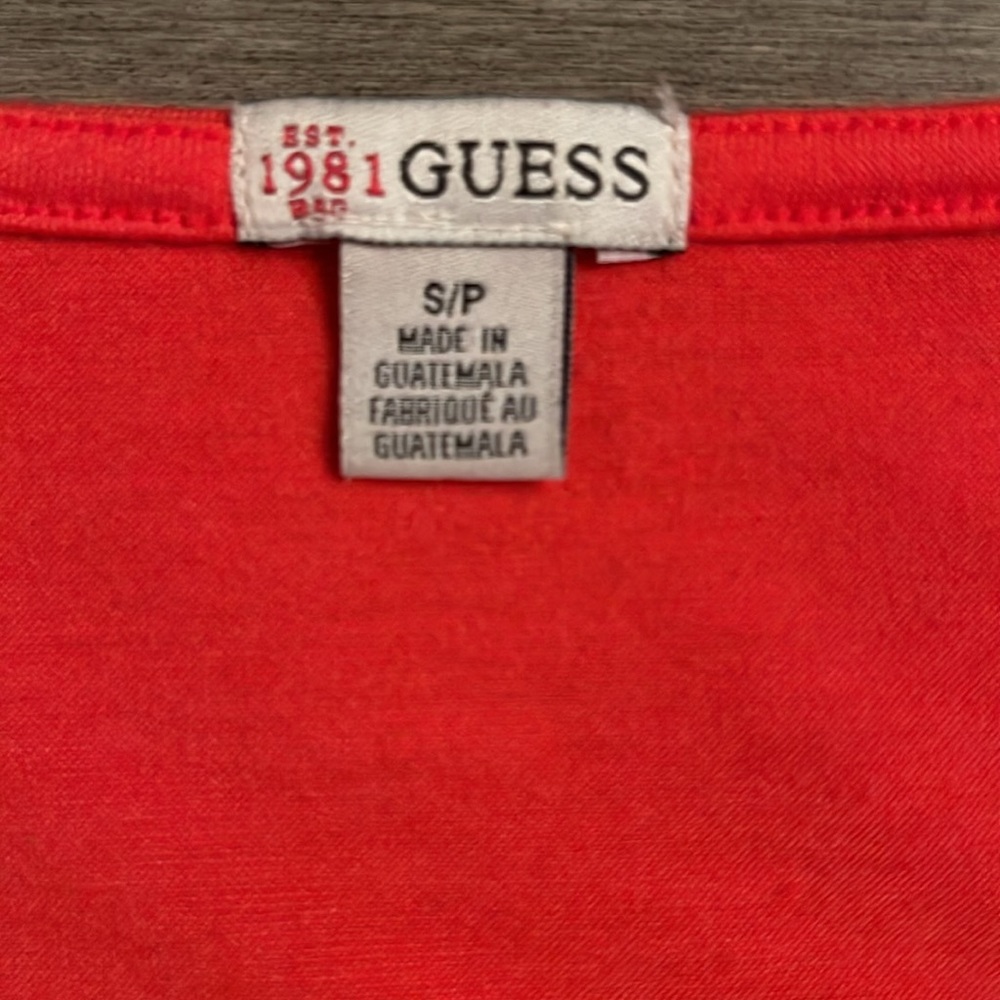 GUESS Orange Long Sleeve Wrap Top with Side Zipper. Size Small - Picture 8 of 15